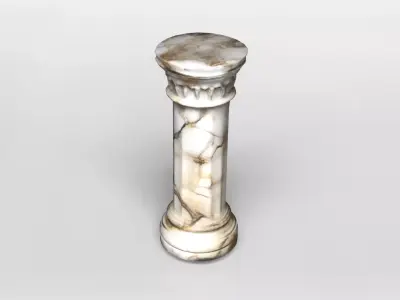 Ornate Polished Marble Pedestal 3D model
