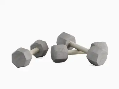 Concrete Dumbbell 04 Low-poly 3D model