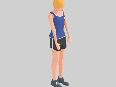 Slope  Exercise Woman Animation Low-poly 3D model