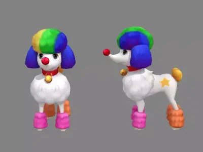 Cartoon puppy - Poodle - baby dog Low-poly 3D model