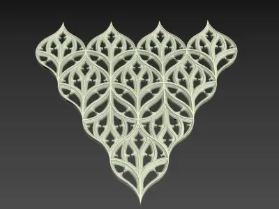 Seamless Gothic pattern 1 3D print model