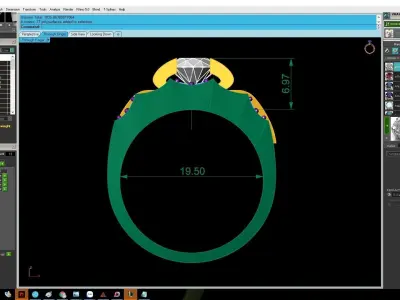 Two Tone Gold Diamond Center Ring for Men 637 3D print model