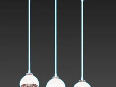 nocciola-50106-3 three light pendant 3D model