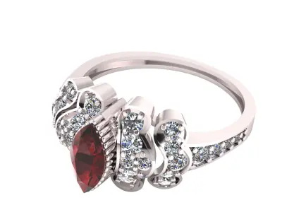 LUXURY ENGAGEMENT RING 3D PRINTABLE MODEL  3D print model