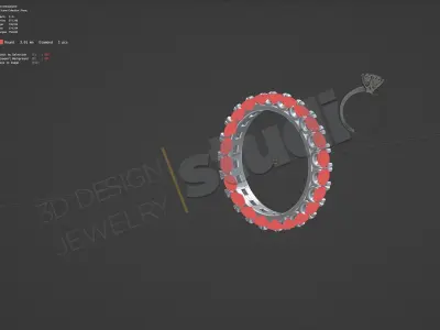 Luxury full gem ring model 3D print model