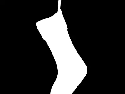 Christmas Stocking Red Low-poly 3D model