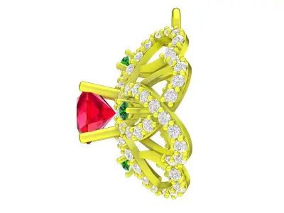 5041 luxury colorful diamond women pendant 3D print model