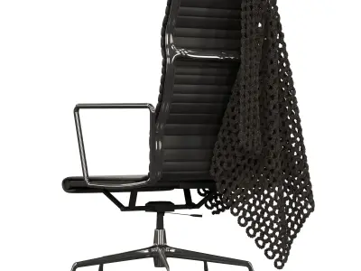 Genuine leather work chair 3D model