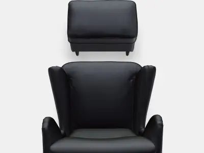 STRANDMON Armchair and footstool 1 Low-poly 3D model