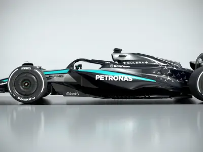 F1 Mercedes W16 2025 Low-poly 3D model