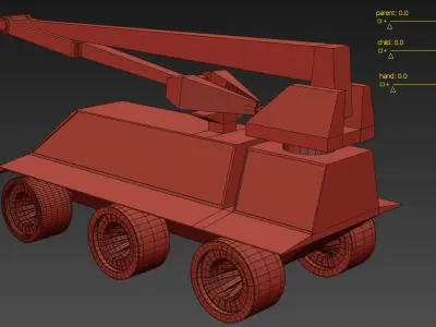 Robot Crane Vehicle Low-poly 3D model