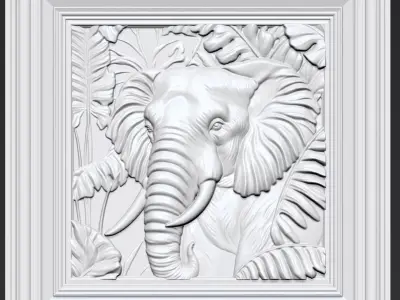 Elephant Head A35 3D print model