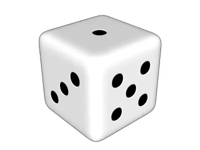 White Dice Free low-poly 3D model