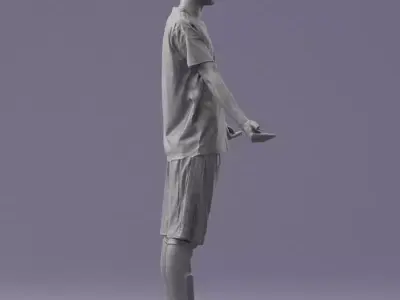 000308 Soccer Player in Blue and White Uniform 1114 3dp 3D print model