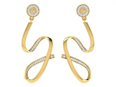 Women Drop Earrings 3dm STL OBJ FBX Renders Details 3D print model 17