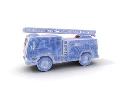 Red Fire Truck model pack Low-poly 3D model