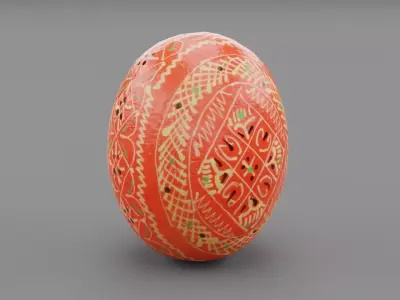 Easter egg 02 Low-poly 3D model
