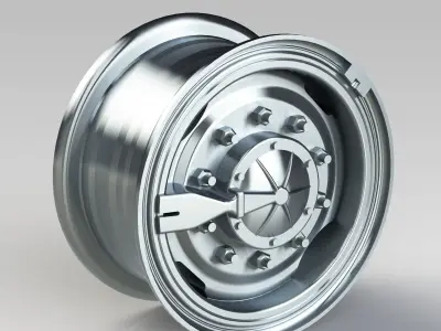 Wheel URAL Tire OI25AM Rim 515-254 3D model