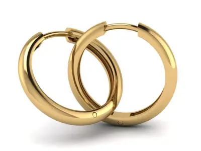 16mm round earrings 3D print model