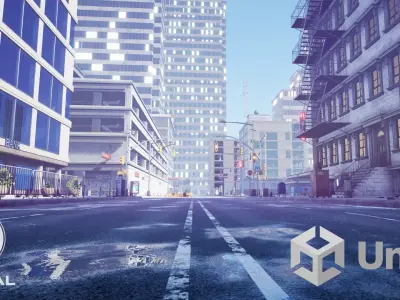 Complete city asset pack for Unity and Unreal game engines Low-poly 3D model