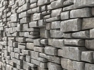 Wall stone brick 3D model