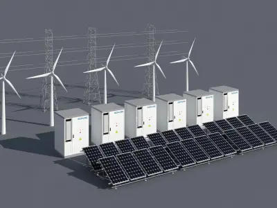 solar energy Energy storage 3D model