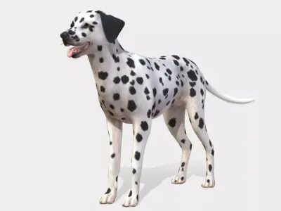 Dog - Dalmatian Low-poly 3D model