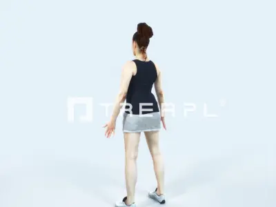 Yearn 01H Animated Rigged Sports Woman Low-poly 3D model