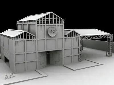 hangars building set 3D print model