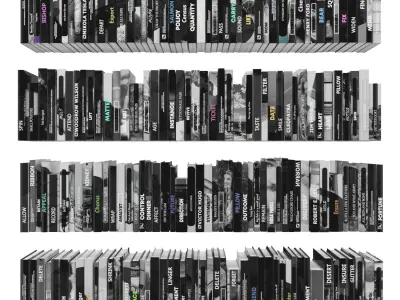 Books 150 pieces 3-7-1 Low-poly 3D model