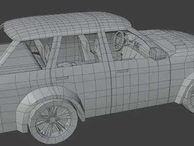 Generic SUV Car With Interior Lowpoly 3D Model Low-poly 3D model