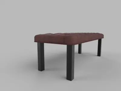 chair tufted bench with legs Low-poly 3D model