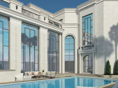 neo classic villa 3D model purchase