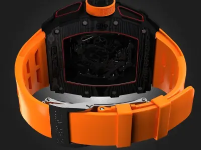 Richard Mille RM 50-03 Watch With Orange Strap 3D model