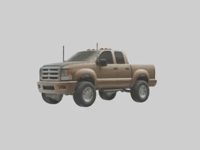 Dieselpowered Pickup Truck model 2 Low-poly 3D model