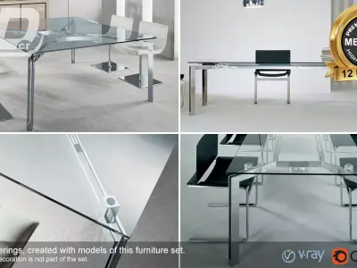Beatha Table Set 3D model