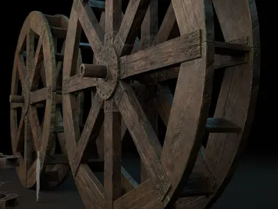 WATER MILL Low-poly 3D model