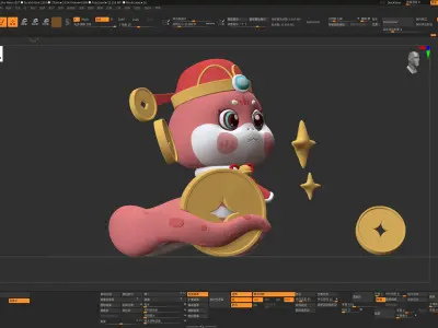 Snake Year IP  Q version cartoon snake Chinese Zodiac Snake 3D model