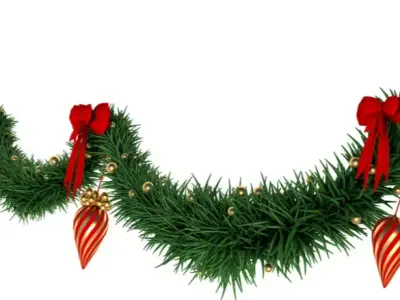 Christmas Garland with Bows 2 3D model