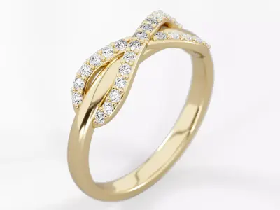 Infinity ring with stones finger size 6 3D print model