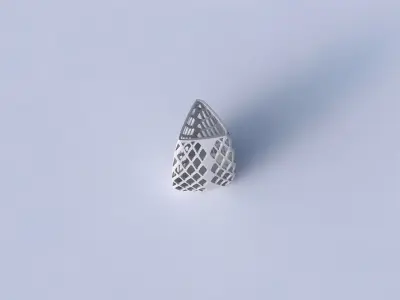 Vase triangle with diagonal grid lattice 3 3D print model