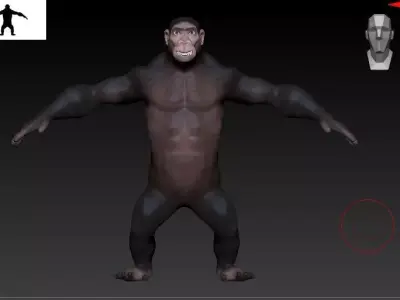 Kong Gorilla Low-poly 3D model