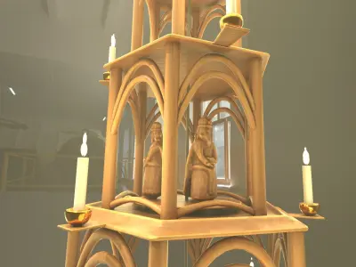 Christmas Pyramid Version 3 Remastered Low-poly 3D model