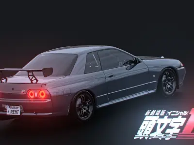 nissan skyline gt-r r32 shinigami from initial D 3D model
