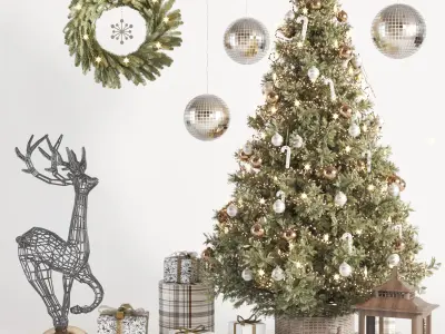 Christmas Tree and Decoration Set 010 3D model