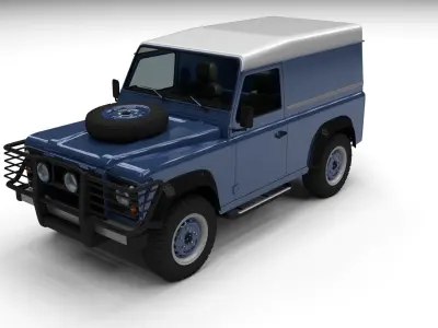 Land Rover Defender 90 Hard Top w interior 3D model