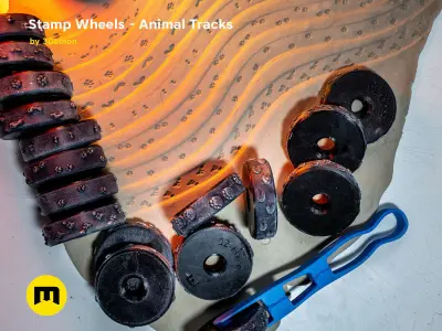 Stamp Wheels for Clay - Animal Tracks 3D print model