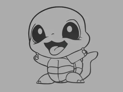 Squirtle Wall Silhouette 01 3D print model