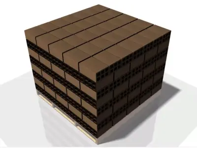 Wood Pallet Bricks Free 3D model