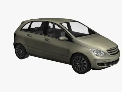 Low Poly Champagne Car Low-poly 3D model